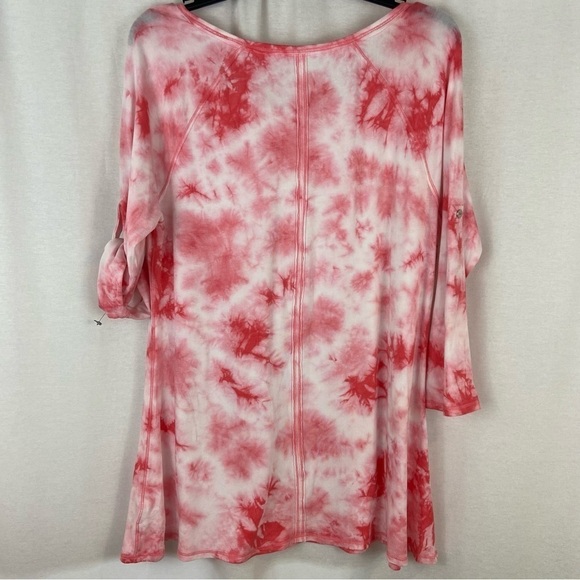 Calvin Klein CK Performance Activewear Pink & White Tie Dye Top Size Extra Large - Picture 5 of 11